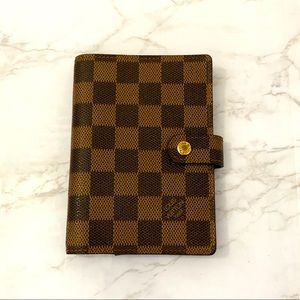 Louis Vuitton Vintage Damier Ebene Agenda PM Book Cover COA Authenticated LV